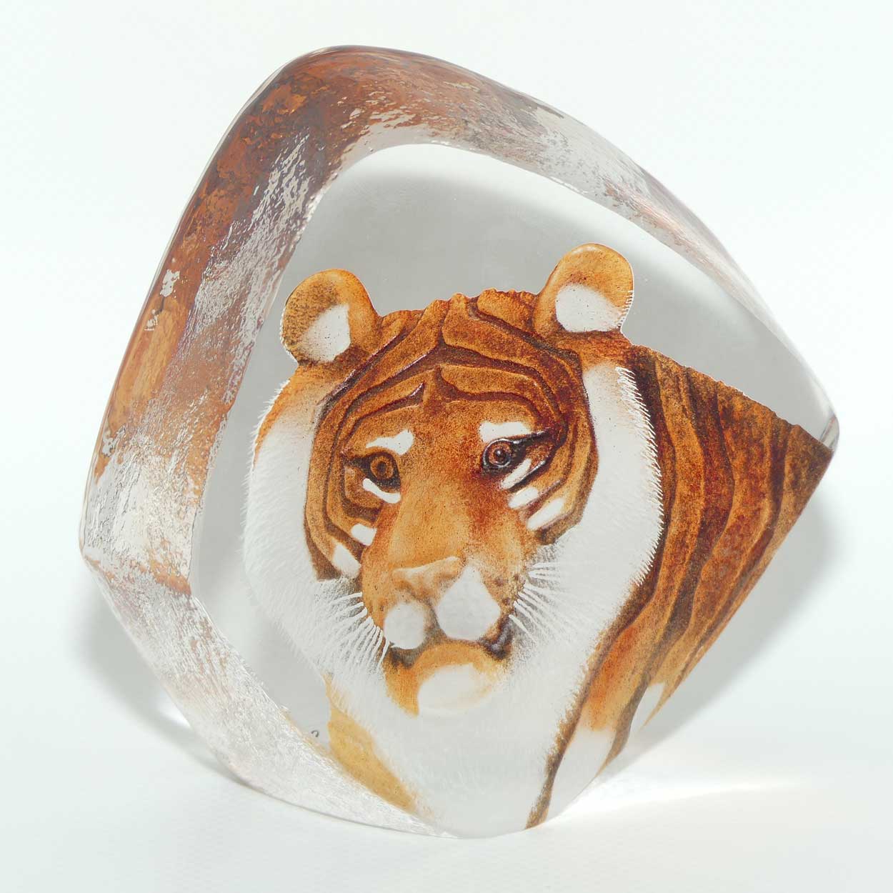Mats Jonasson Sweden Crystal | Tiger | 3861 | Hand Painted Crystal plaque