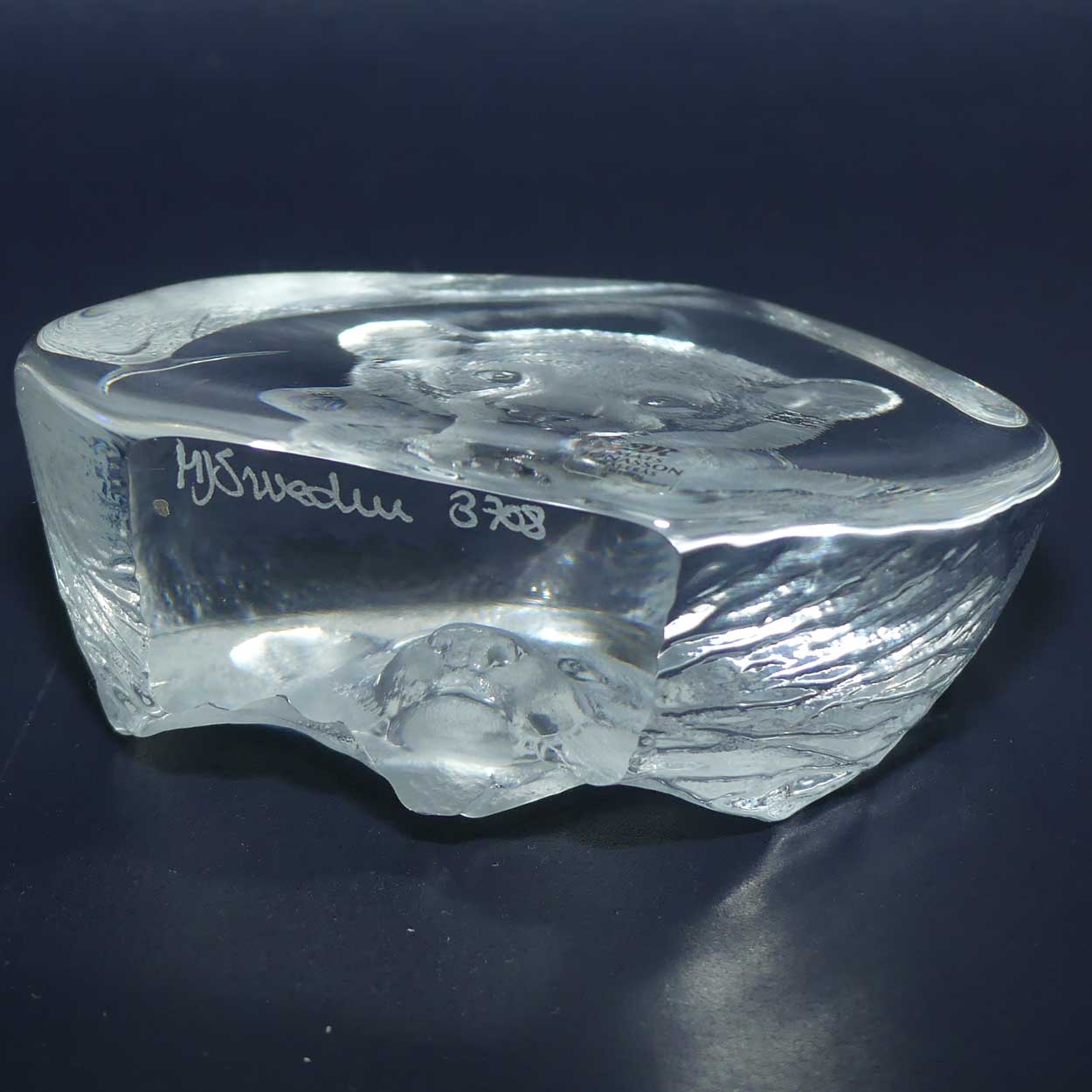 Mats Jonasson Sweden Crystal | 3708 Tiger Cub Plaque paperweight