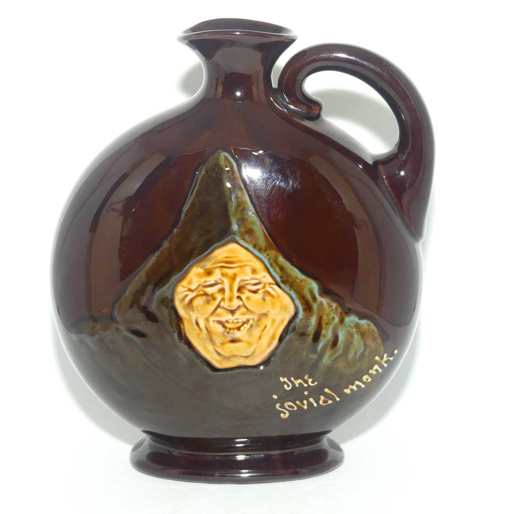 Royal Doulton Kingsware The Jovial Monk flat round flask | Dewars