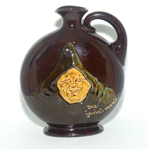 Royal Doulton Kingsware The Jovial Monk flat round flask | Dewars