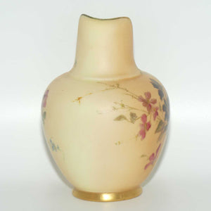 Royal Worcester Blush Ivory hand painted Yellow Daisy small flatback jug | 13cm