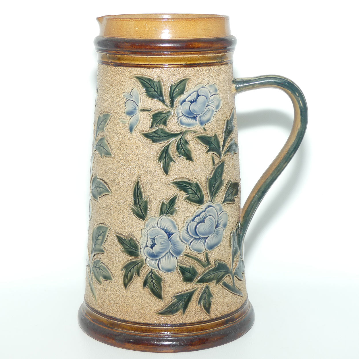 Doulton Lambeth stoneware Incised Foliate jug by George Tabor