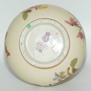 Royal Worcester Blush Ivory hand painted bulbous jug with orchid and dolphin handle (Smaller size)