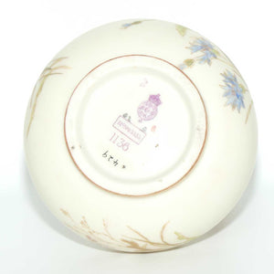 Royal Worcester Blush Ivory hand painted bulbous jug with poppies and dolphin handle (Smaller size)