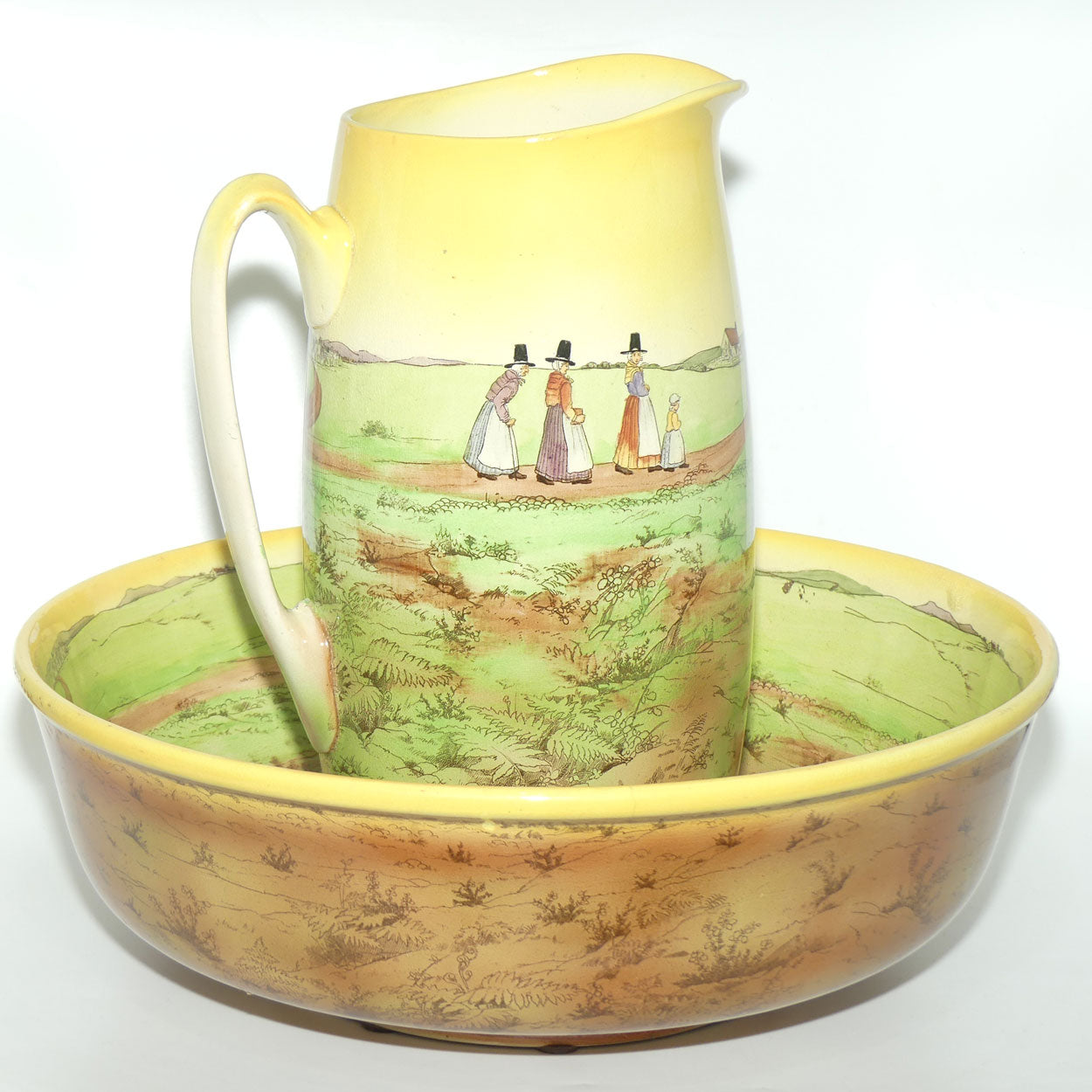 Royal Doulton Welsh pattern Mayfair shape jug and basin set D2717