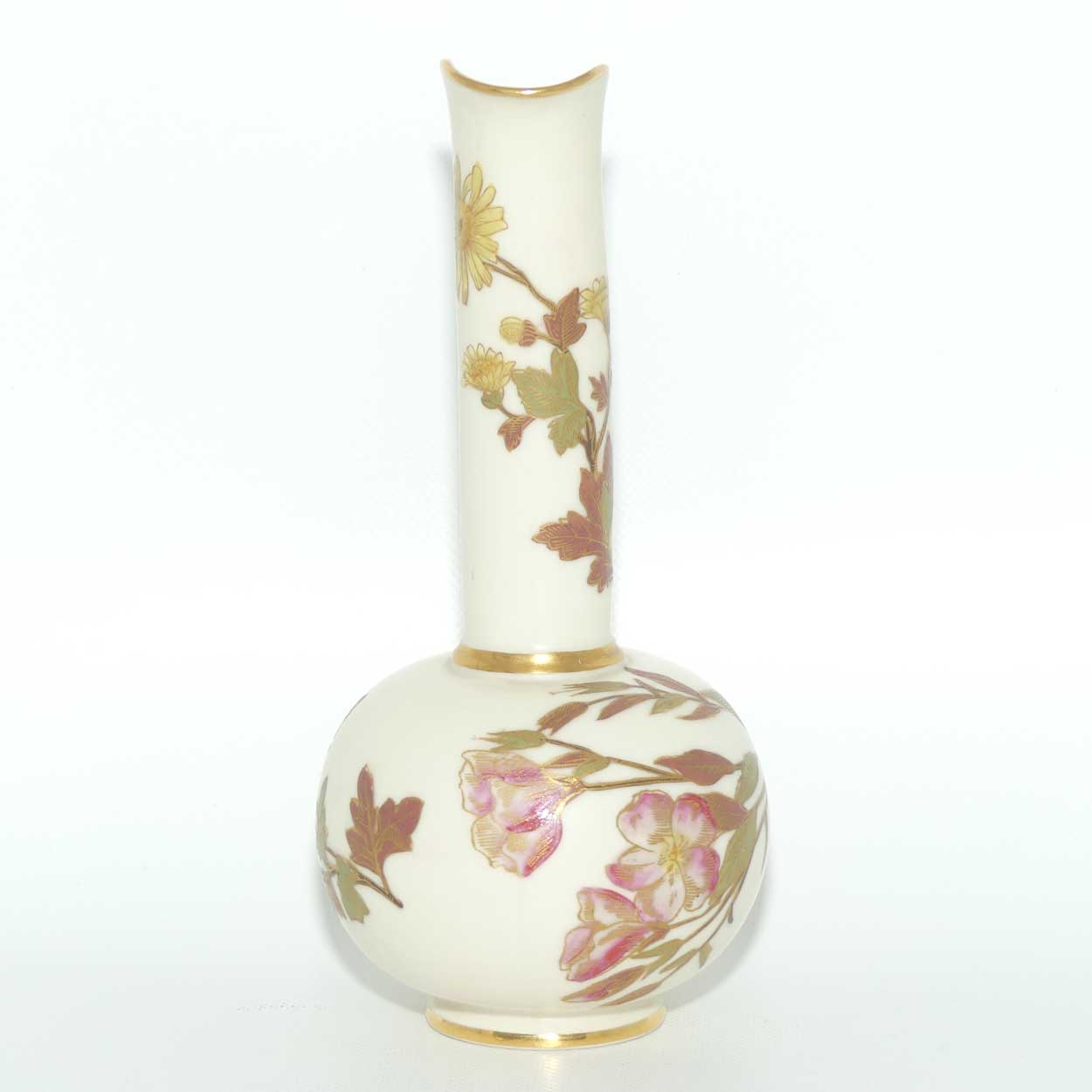 Royal Worcester Blush Ivory hand painted jug with dragon handle