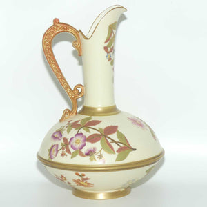 Royal Worcester Blush Ivory hand painted floral tall bulbous jug