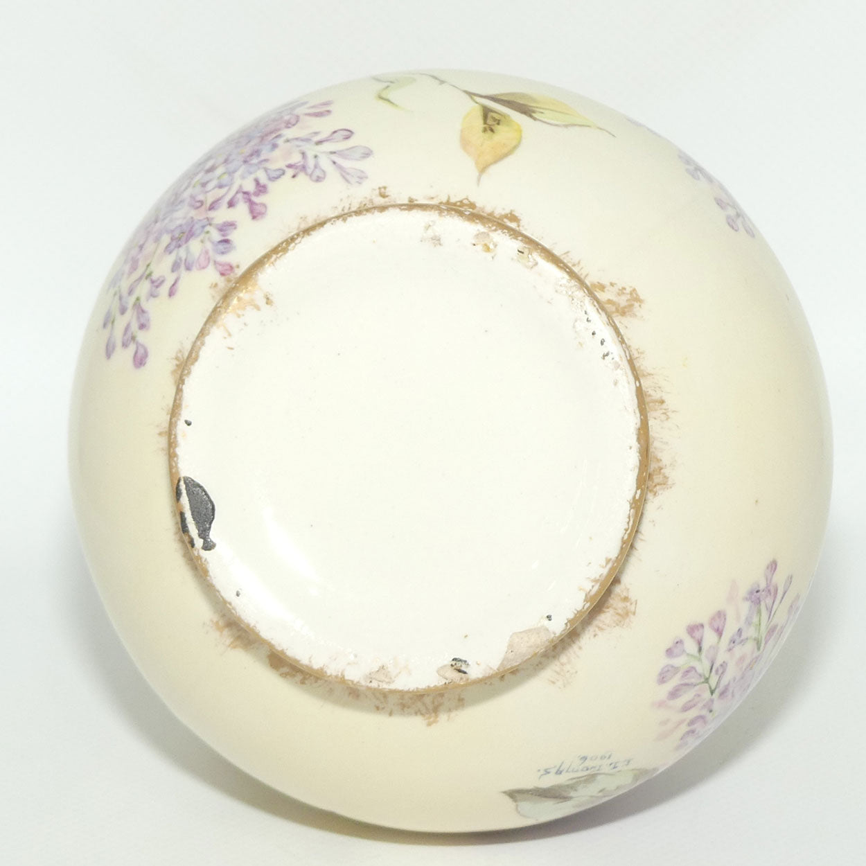 Early Australian China Painted Flowers and Butterflies ewer | Ethel L Thomas 1906