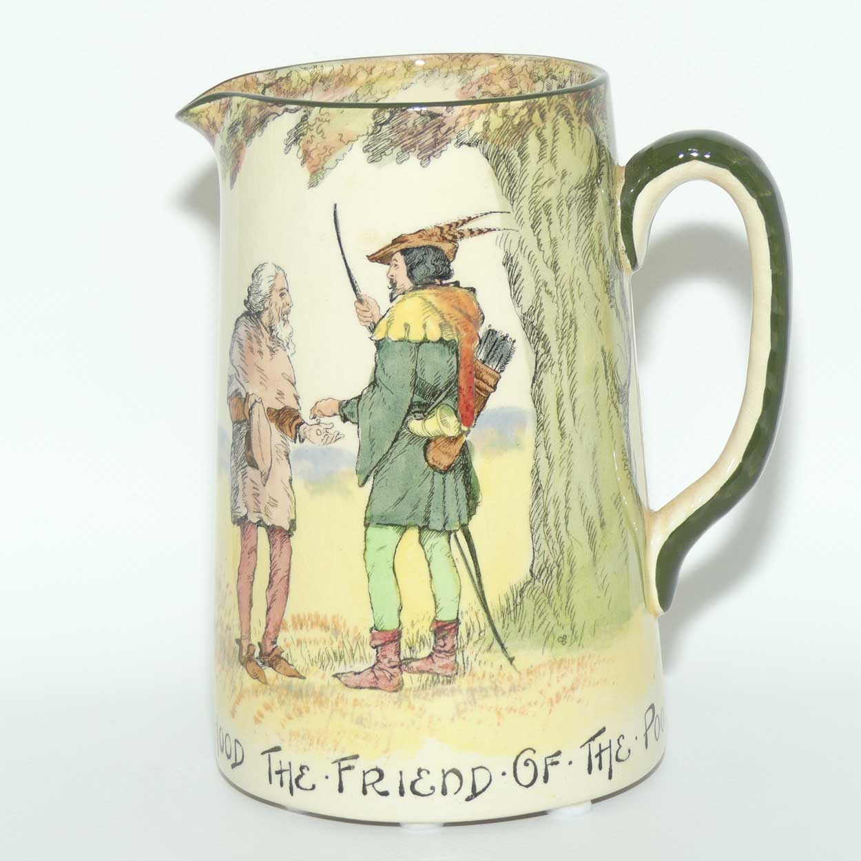 Royal Doulton Under the Greenwood Tree | Robin Hood jug with rope twist handle | Robin Hood The Friend of the Poor