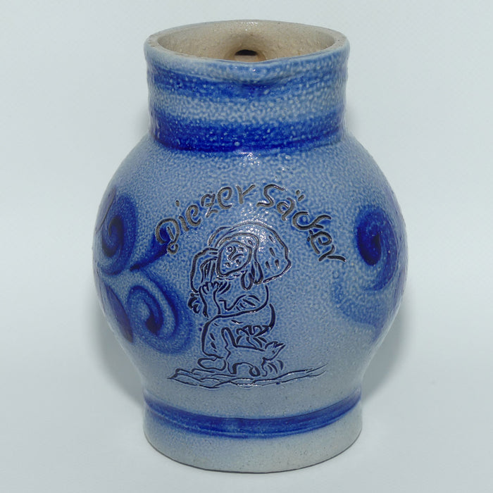 West German Pottery Decorative Blue Jug | DiezerSacker