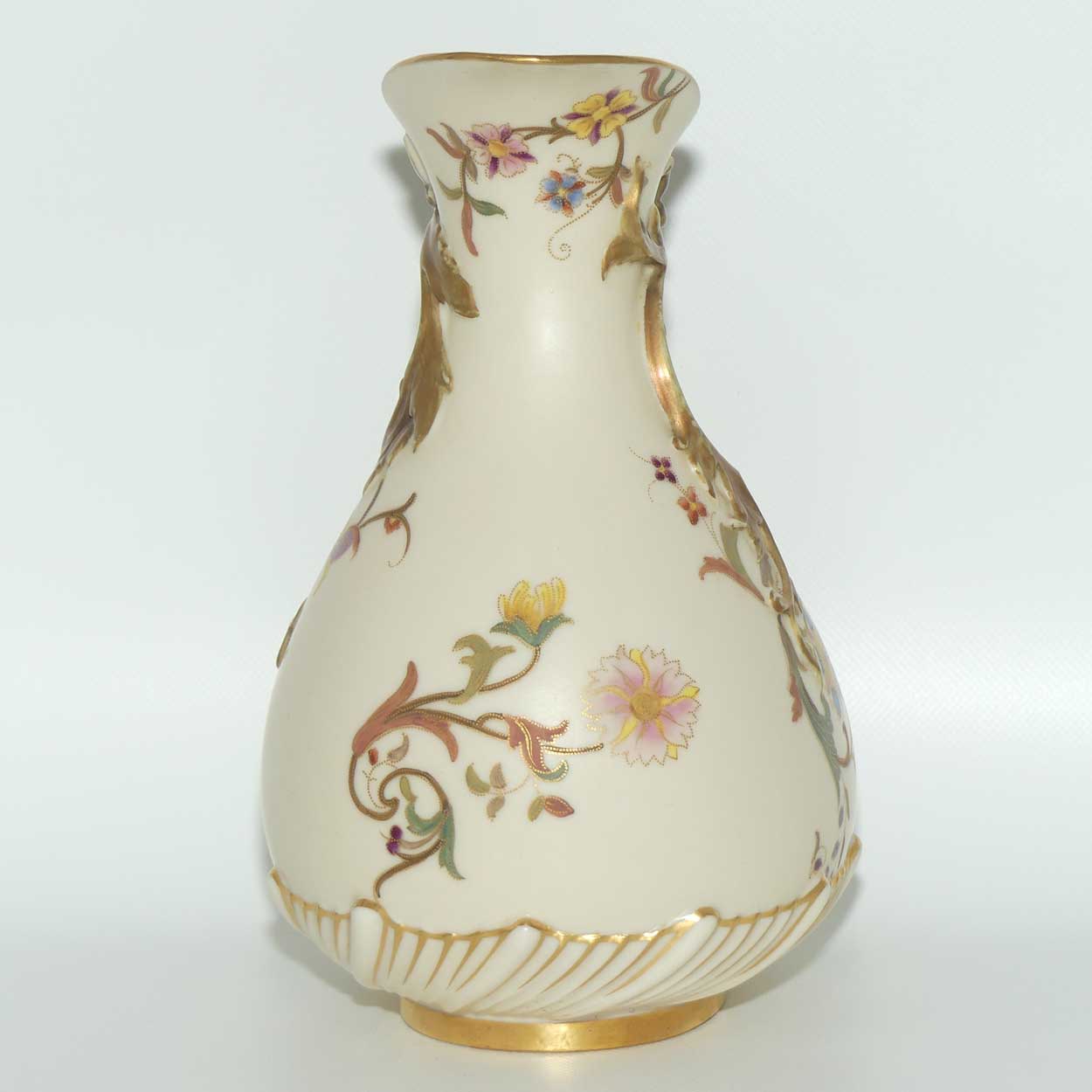 Royal Worcester Blush Ivory hand painted tear drop bulbous jug