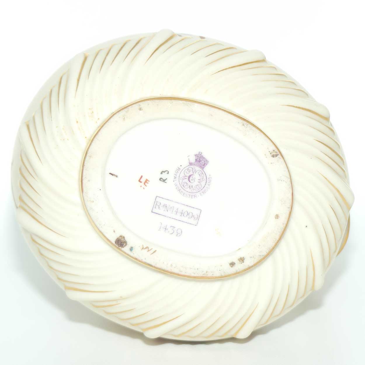 Royal Worcester Blush Ivory hand painted tear drop bulbous jug