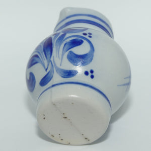 West German Pottery Decorative Blue Jug | Small