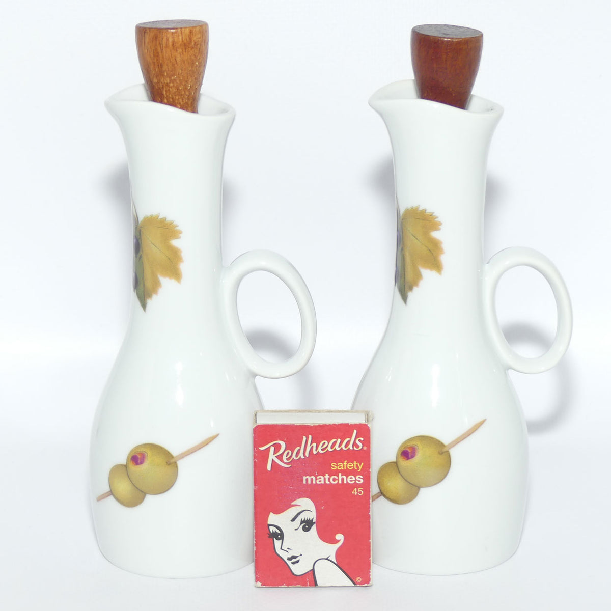 Royal Worcester Fine Porcelain | Evesham pattern | Pair of Oil and Vinegar bottles