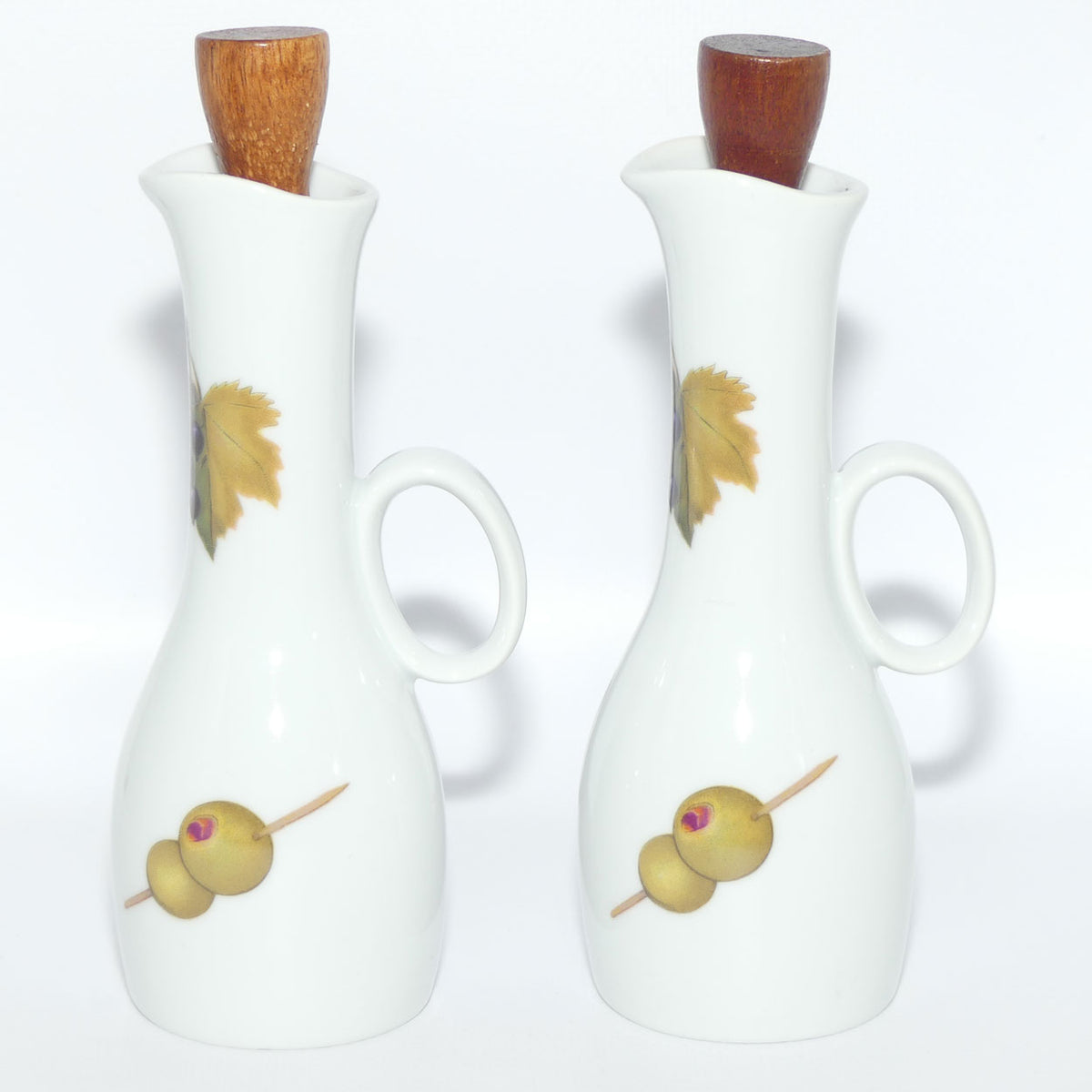 Royal Worcester Fine Porcelain | Evesham pattern | Pair of Oil and Vinegar bottles