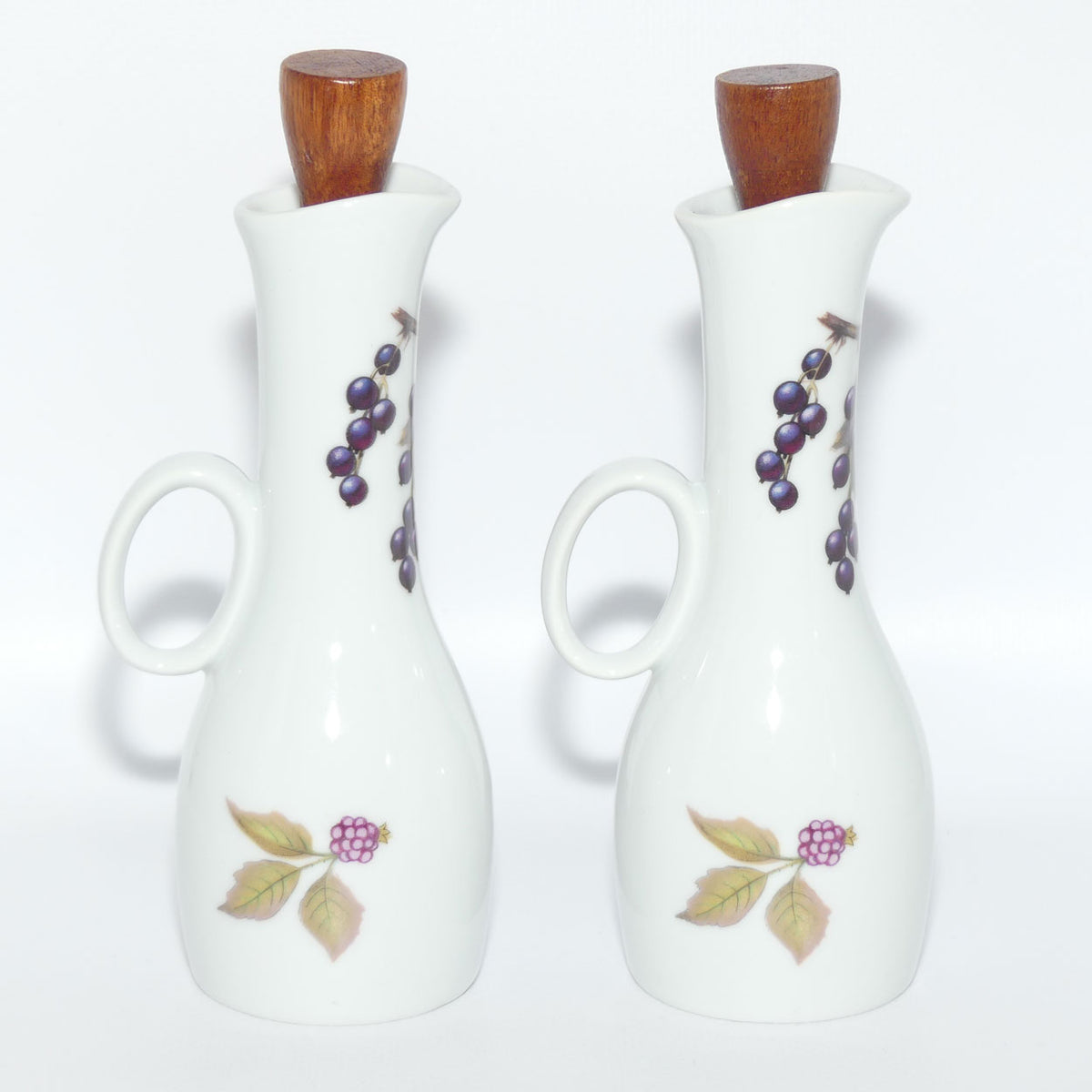 Royal Worcester Fine Porcelain | Evesham pattern | Pair of Oil and Vinegar bottles