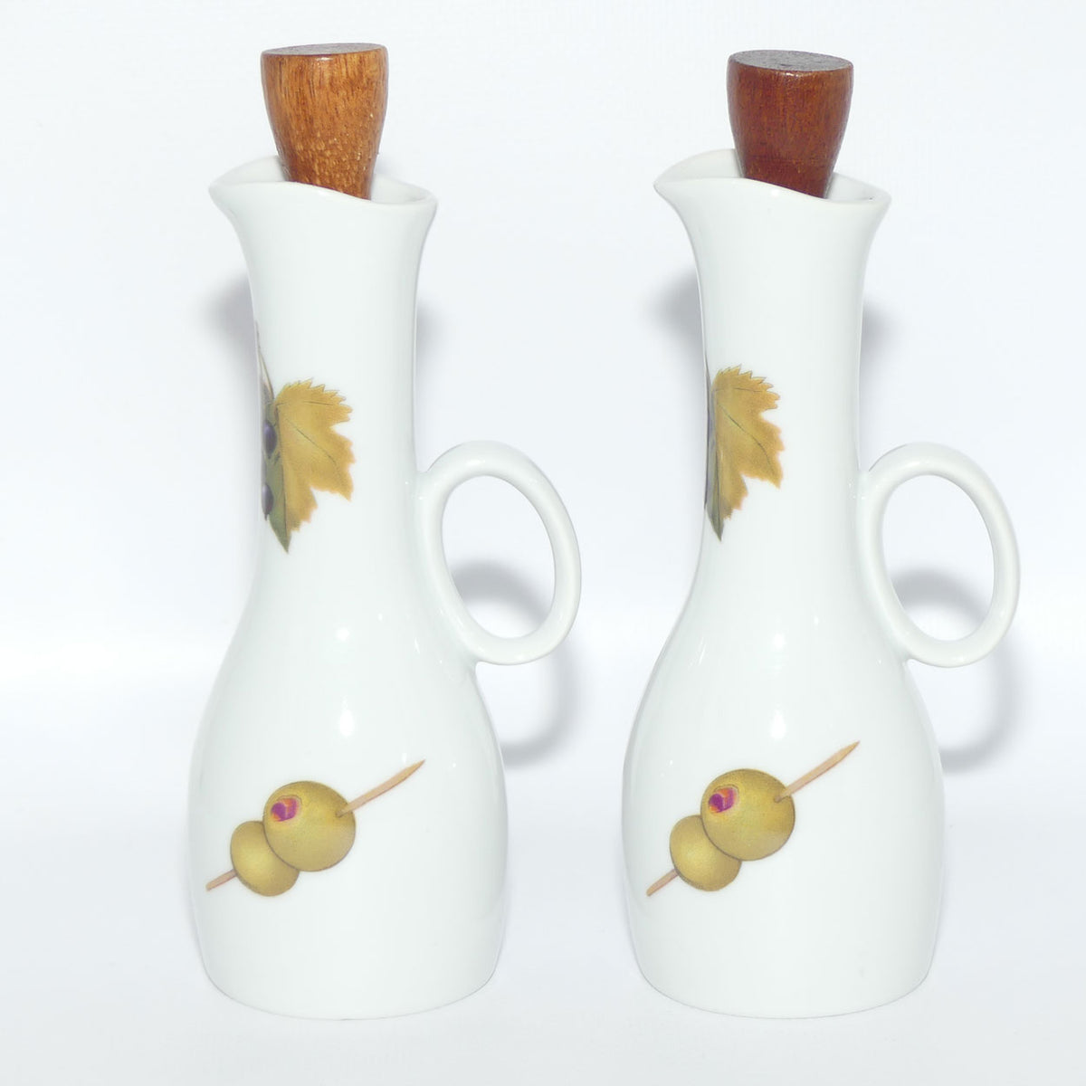Royal Worcester Fine Porcelain | Evesham pattern | Pair of Oil and Vinegar bottles