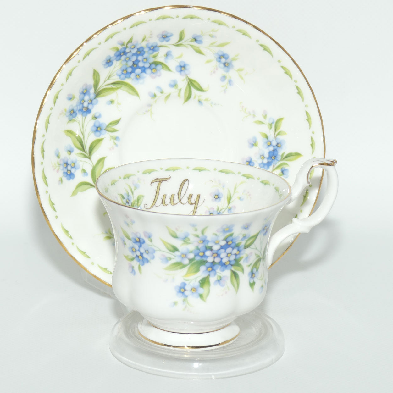 Royal Albert Bone China England | Flower of the Month series | July Forget Me Not duo