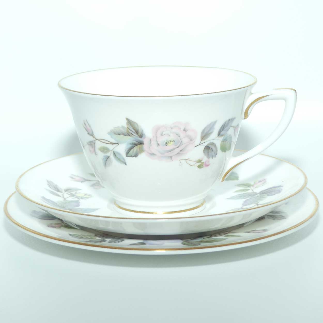 Royal Worcester June Garland tea trio