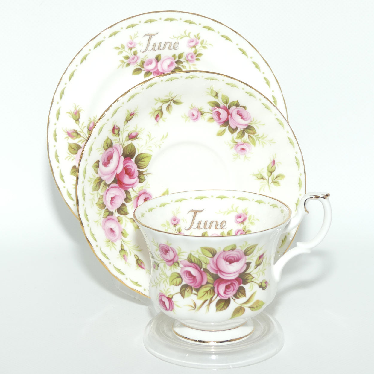 Royal Albert Bone China England | Flower of the Month series | June Roses trio