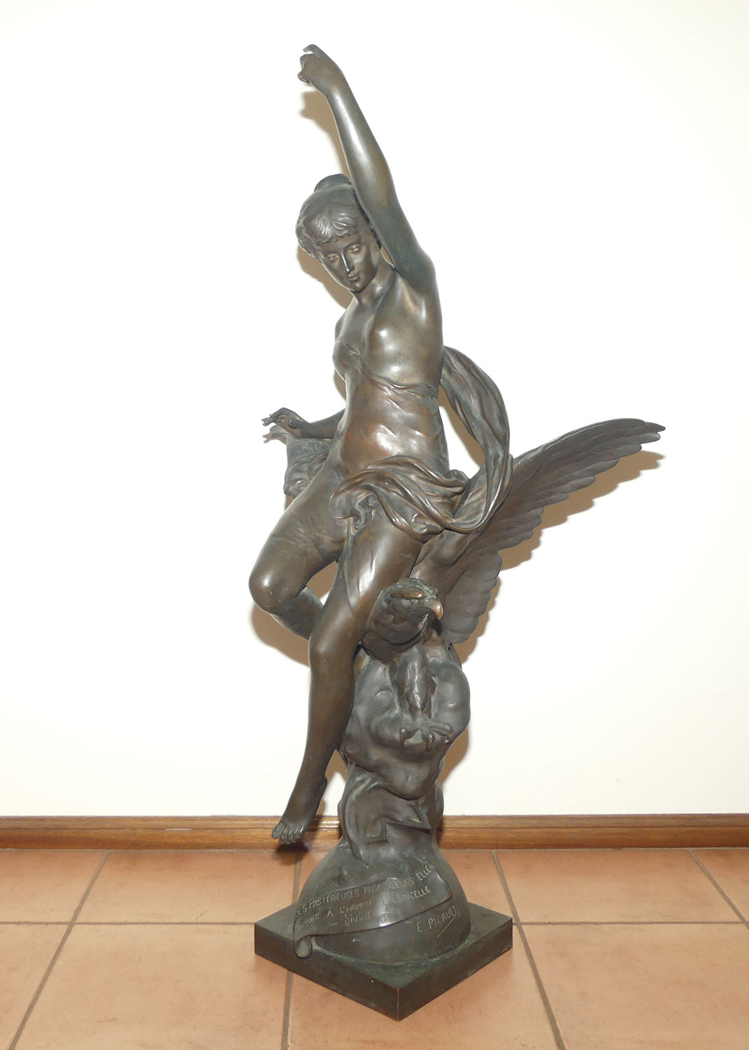 Large French Bronze of Hebe and Jupiter | Emile Louis Picault