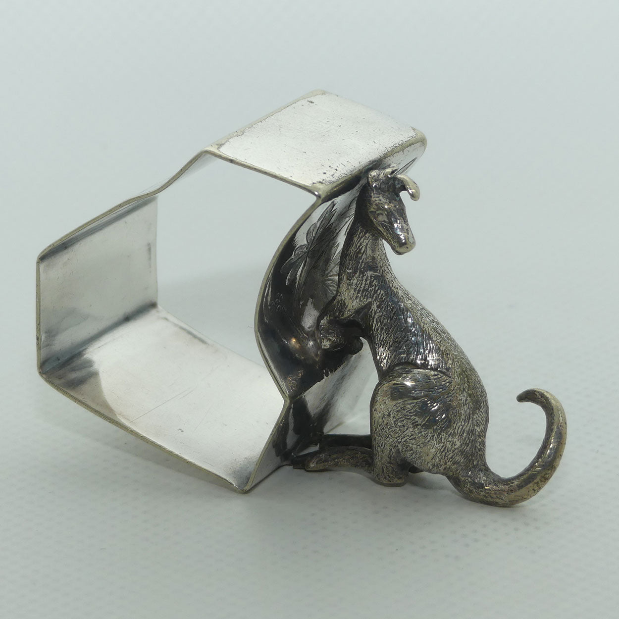 Silver Plated EPNS Australiana Kangaroo and Queensland shape napkin ring