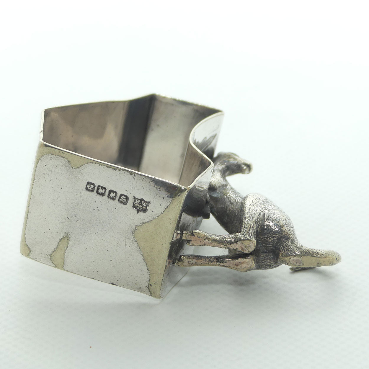 Silver Plated EPNS Australiana Kangaroo and Queensland shape napkin ring