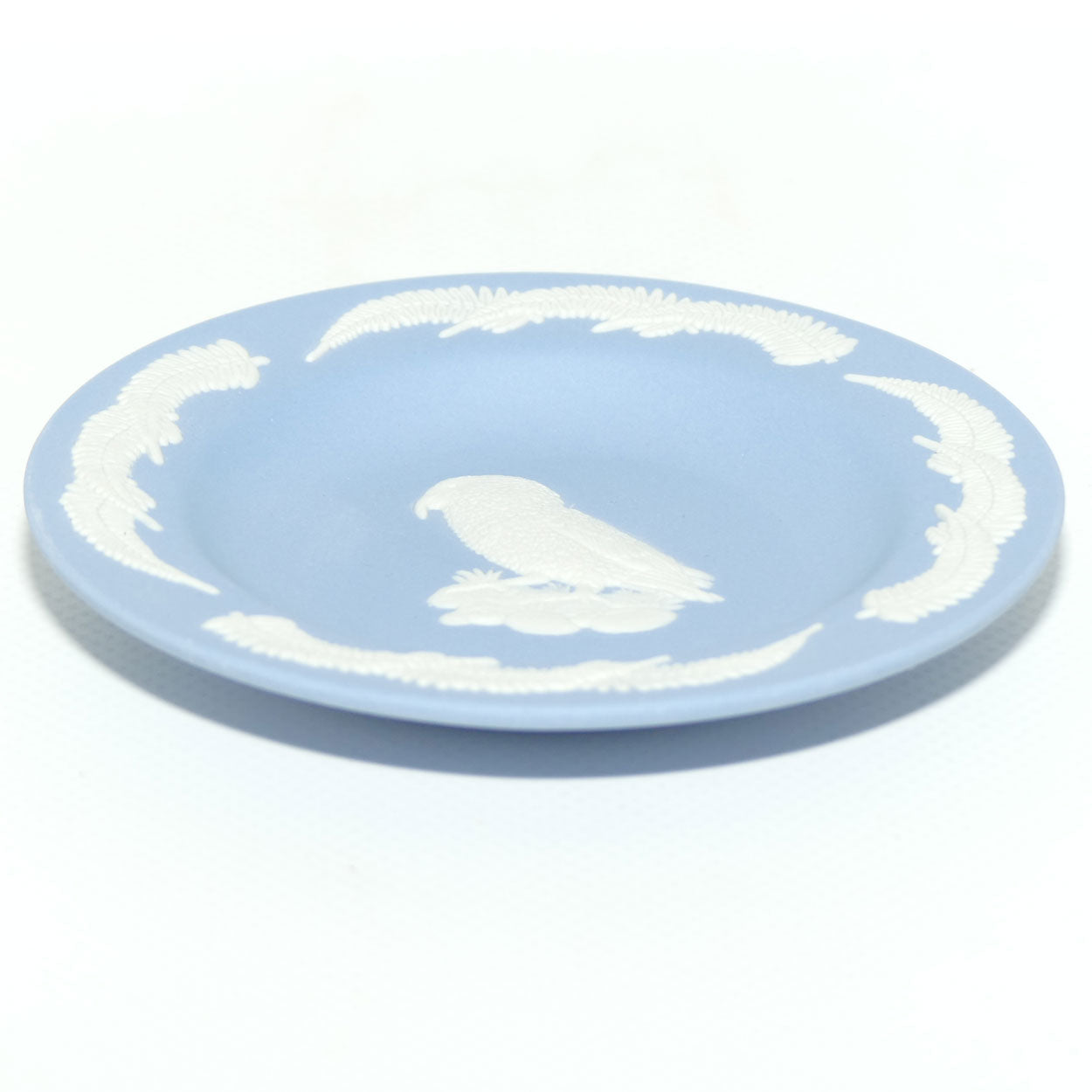 Wedgwood Jasper | New Zealand Fauna | White on Pale Blue | Kea Bird Plate | Boxed