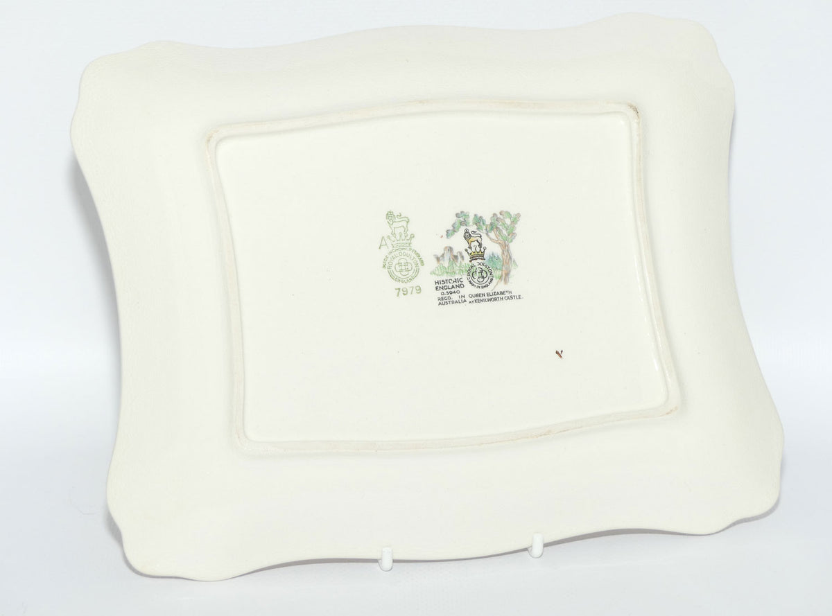 Royal Doulton Historic England rectangular tray D5940 | Queen Elizabeth at Kenilworth Castle