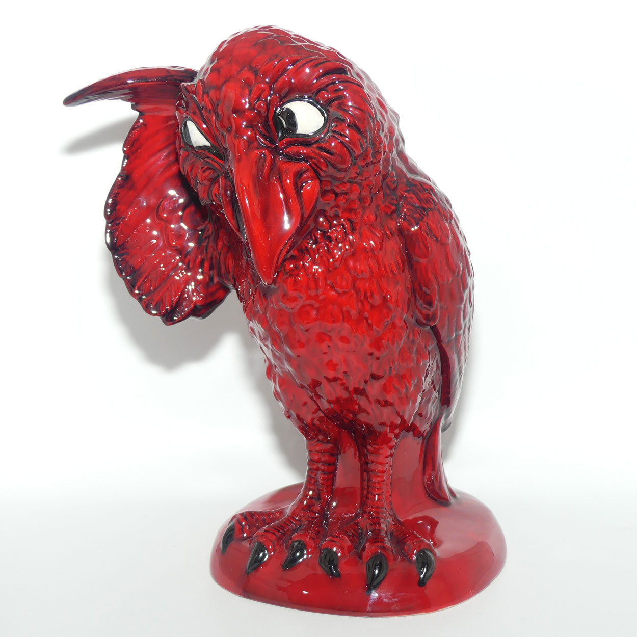 Peggy Davies Ceramics | Ruby Fusion Glaze | Grotesque Bird | The Listener