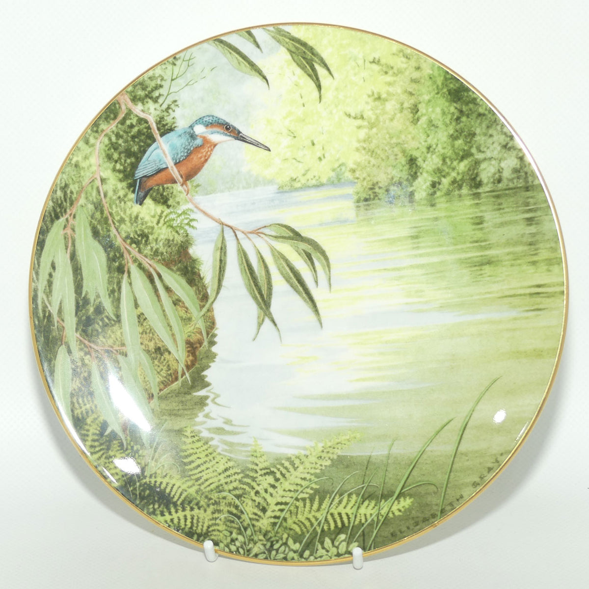 Royal Doulton picture plate by Elizabeth Gray | Waterside series | The Kingfisher