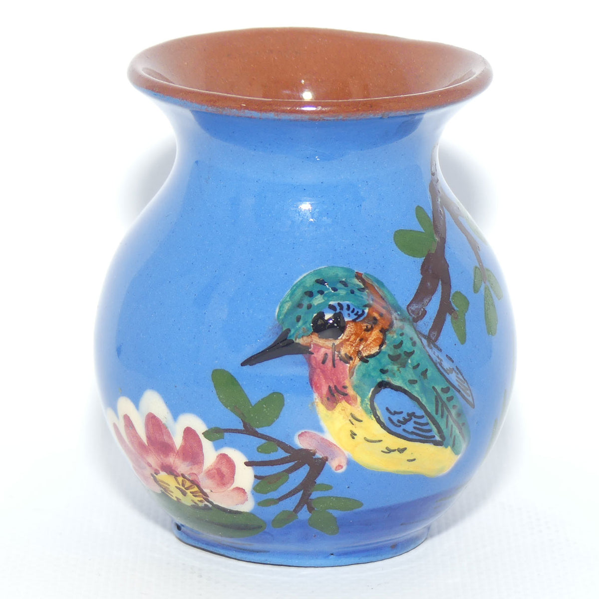 Torquay Ware | Motto Ware | small Kingfisher motif vase