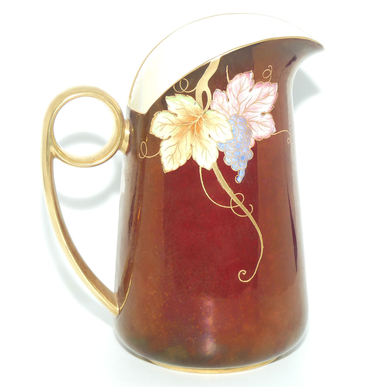 Carlton Ware Rouge Gilt handle jug | Kingfisher pattern