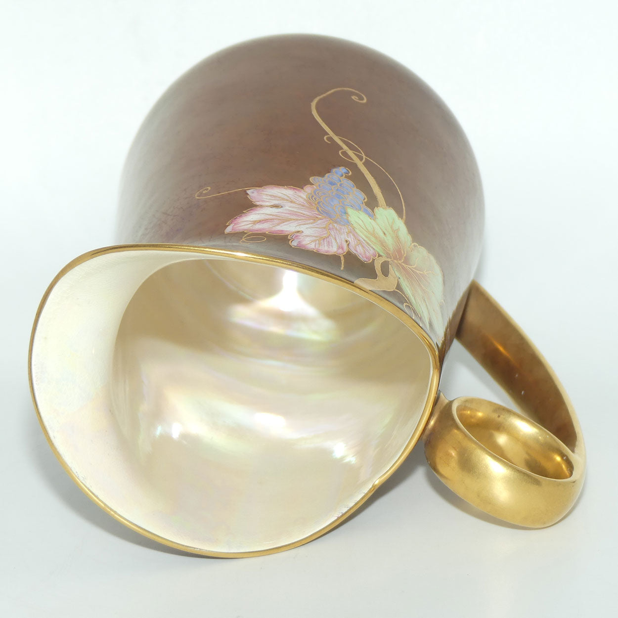 Carlton Ware Rouge Gilt handle jug | Kingfisher pattern