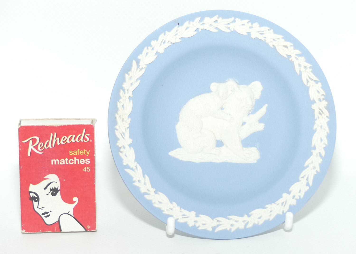 Wedgwood Jasper | Australian Fauna | White on Pale Blue | Koala plate | no box