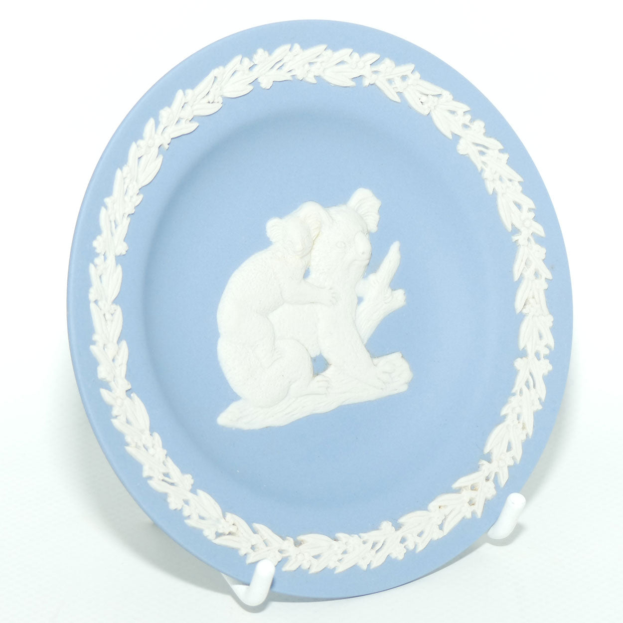 Wedgwood Jasper | Australian Fauna | White on Pale Blue | Koala plate | Boxed