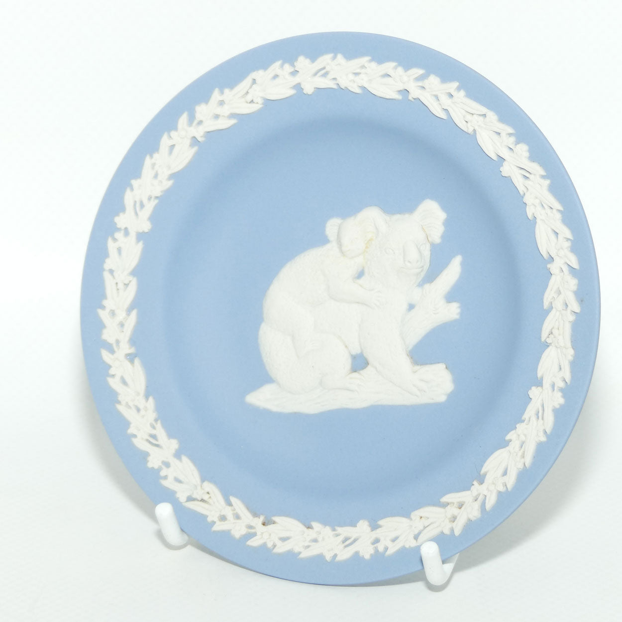 Wedgwood Jasper | Australian Fauna | White on Pale Blue | Koala plate | Boxed