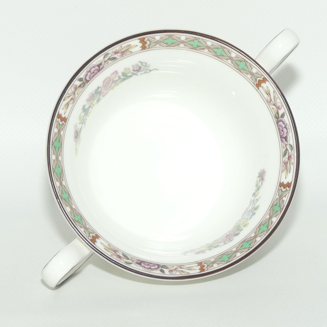 Wedgwood Bone China Kutani Crane handled coupe and underplate