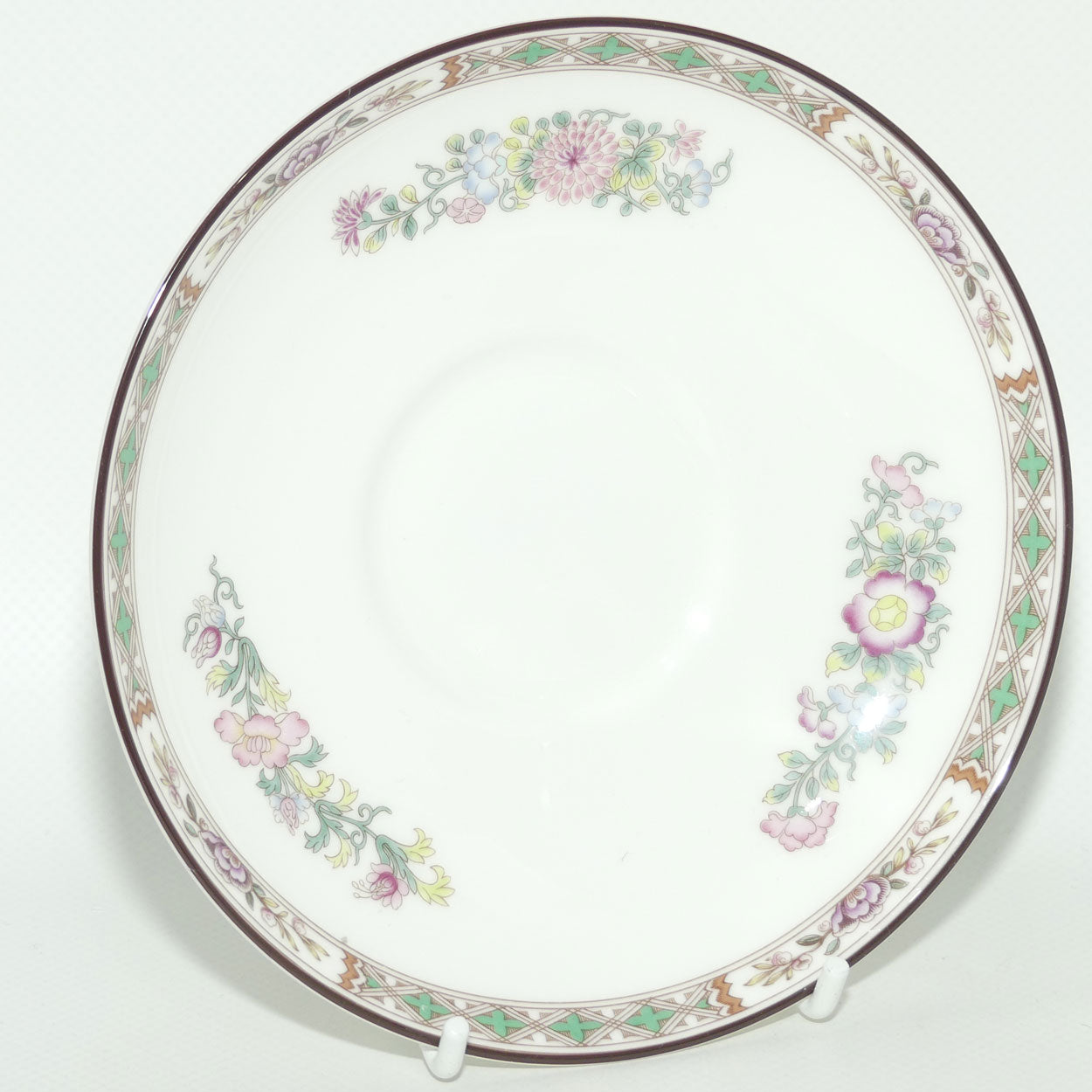 Wedgwood Bone China Kutani Crane handled coupe and underplate