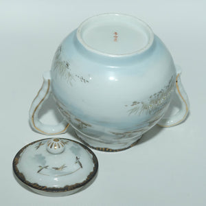 Japanese Egg Shell finely decorated Kutani Lidded Sugar Bowl