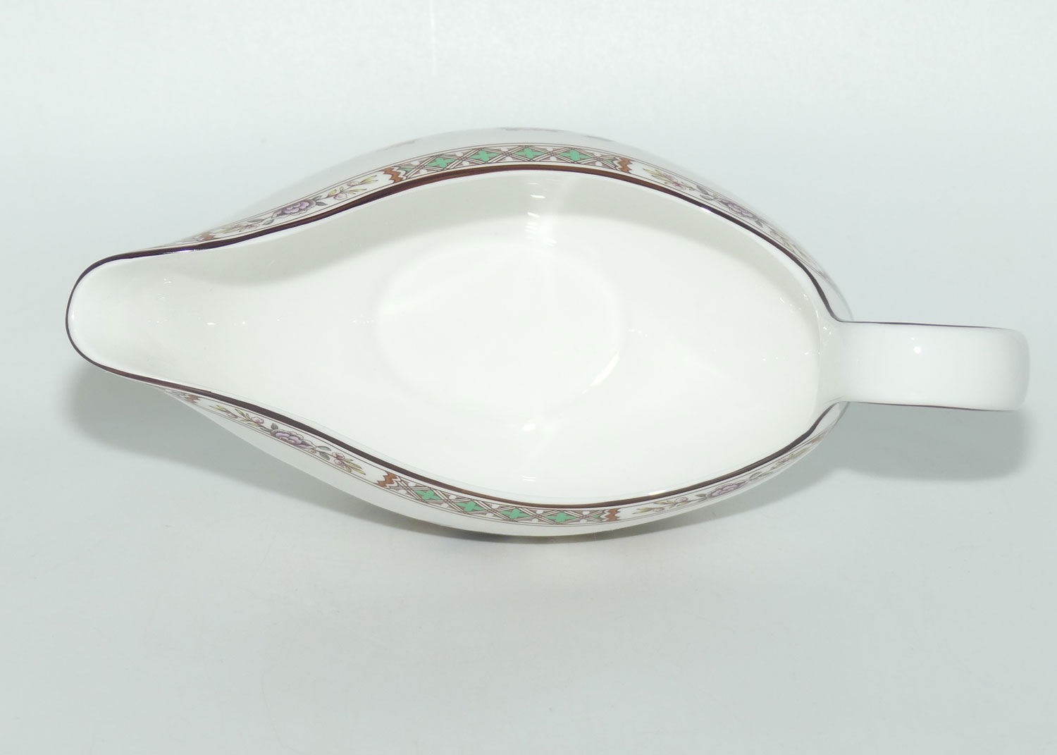 Wedgwood Bone China Kutani Crane gravy boat and underplate