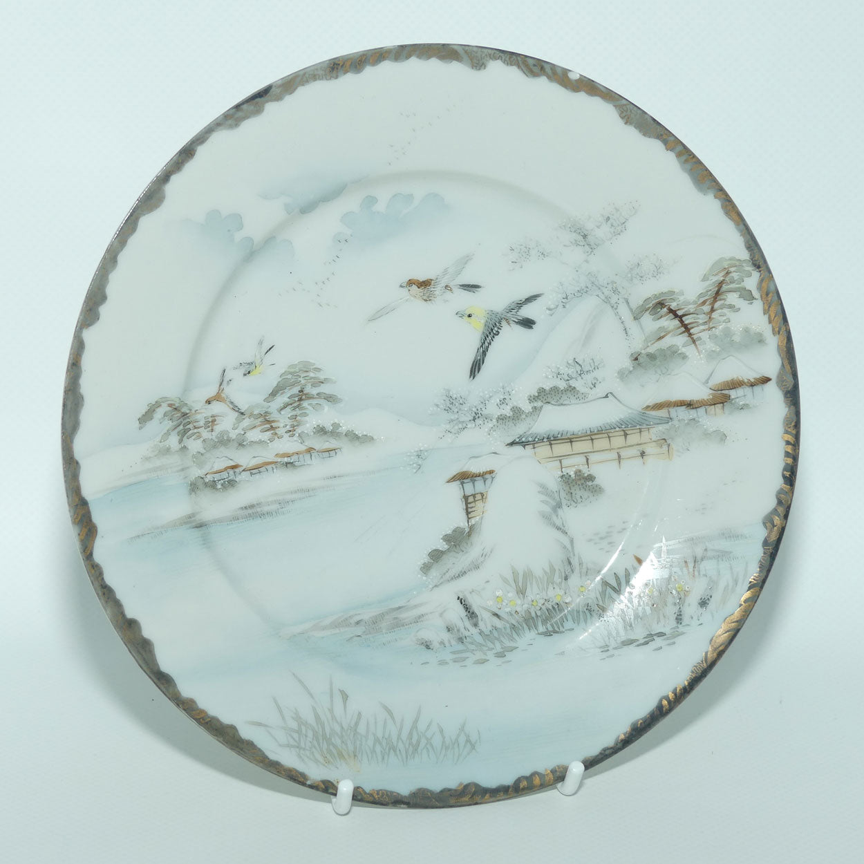 Japanese Egg Shell finely decorated Kutani tea plate | 18cm