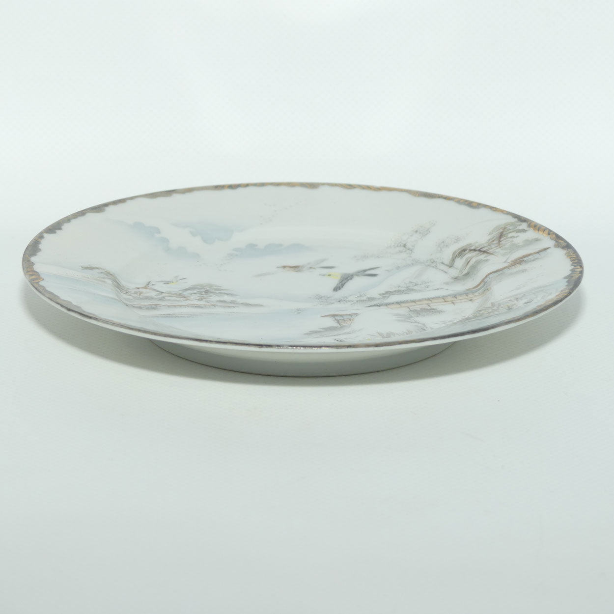 Japanese Egg Shell finely decorated Kutani tea plate | 18cm