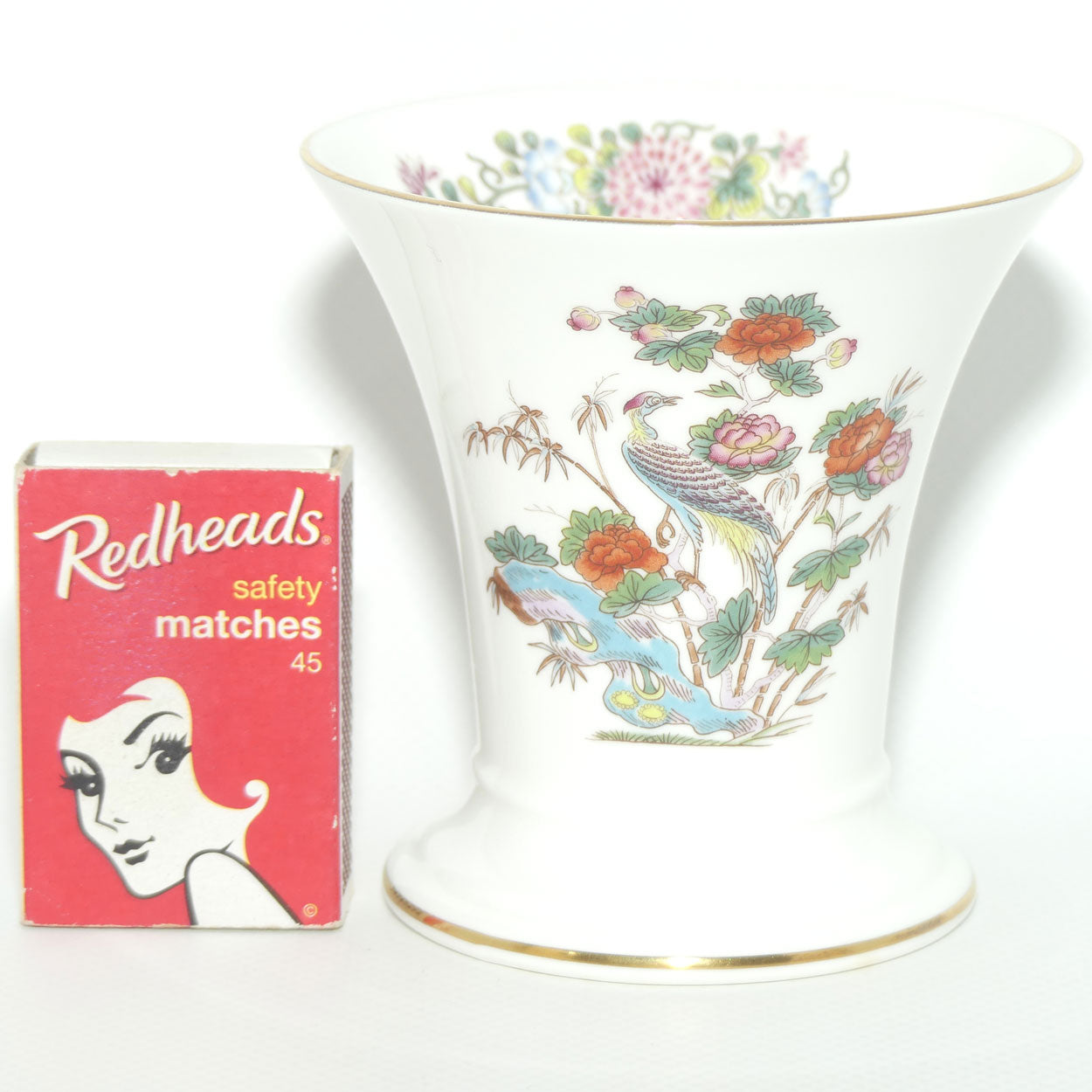 Wedgwood Bone China Kutani Crane trumpet vase | 9cm tall