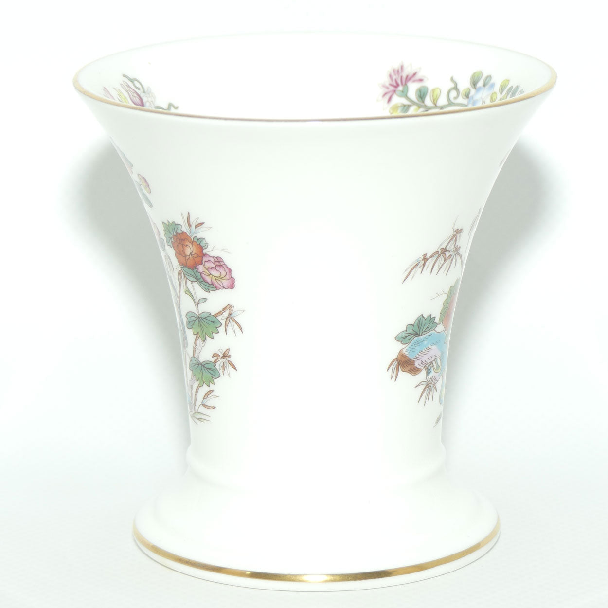 Wedgwood Bone China Kutani Crane trumpet vase | 9cm tall