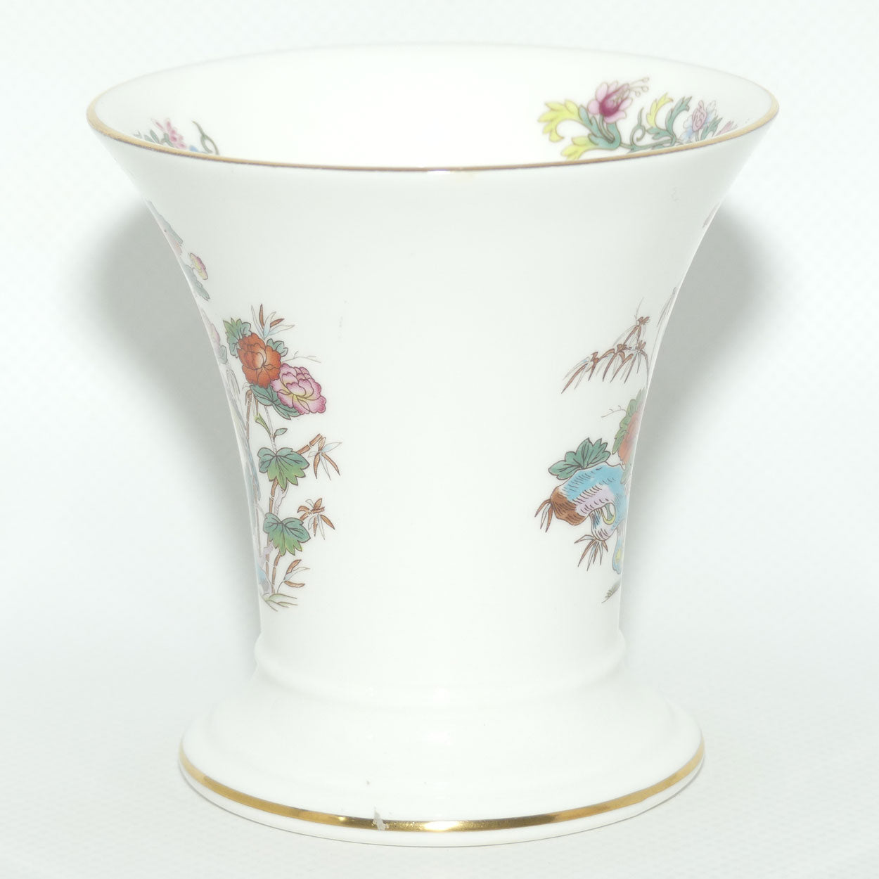 Wedgwood Bone China Kutani Crane trumpet vase | 9cm tall