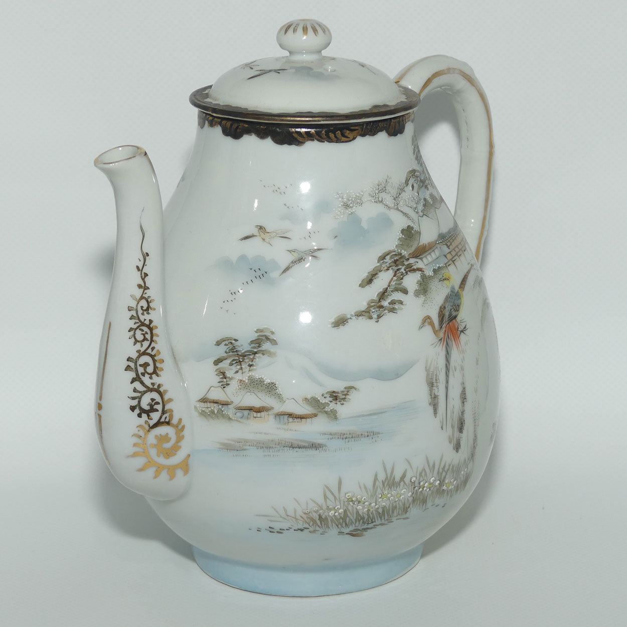 Japanese Egg Shell finely decorated Kutani Tea Pot