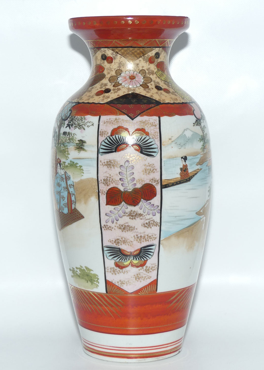 Finely decorated tall Japanese Kutani Ware vase #2 | Taisho period