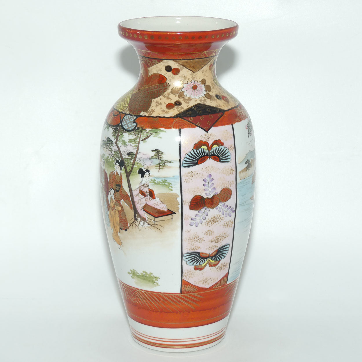 Finely decorated tall Japanese Kutani Ware vase #2 | Taisho period