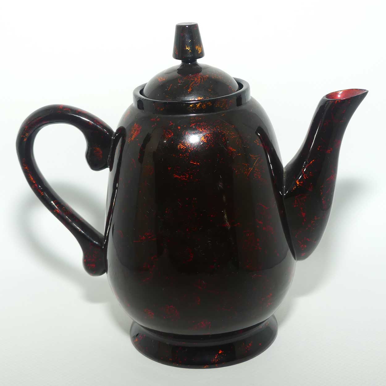 Red Lustre Japanese Lacquerware teapot and 6 cups set | Urushi